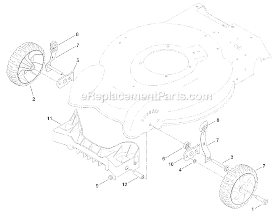 Front Wheel & Height-Of-Cut Assembly Diagram and Parts List for 10604 311000001-311999999 - 2011 Lawn Boy Lawn Mower